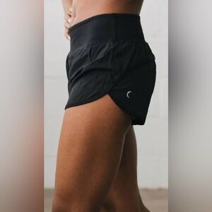 ZYIA Black Athletic Shorts Lightweight Curved Hem